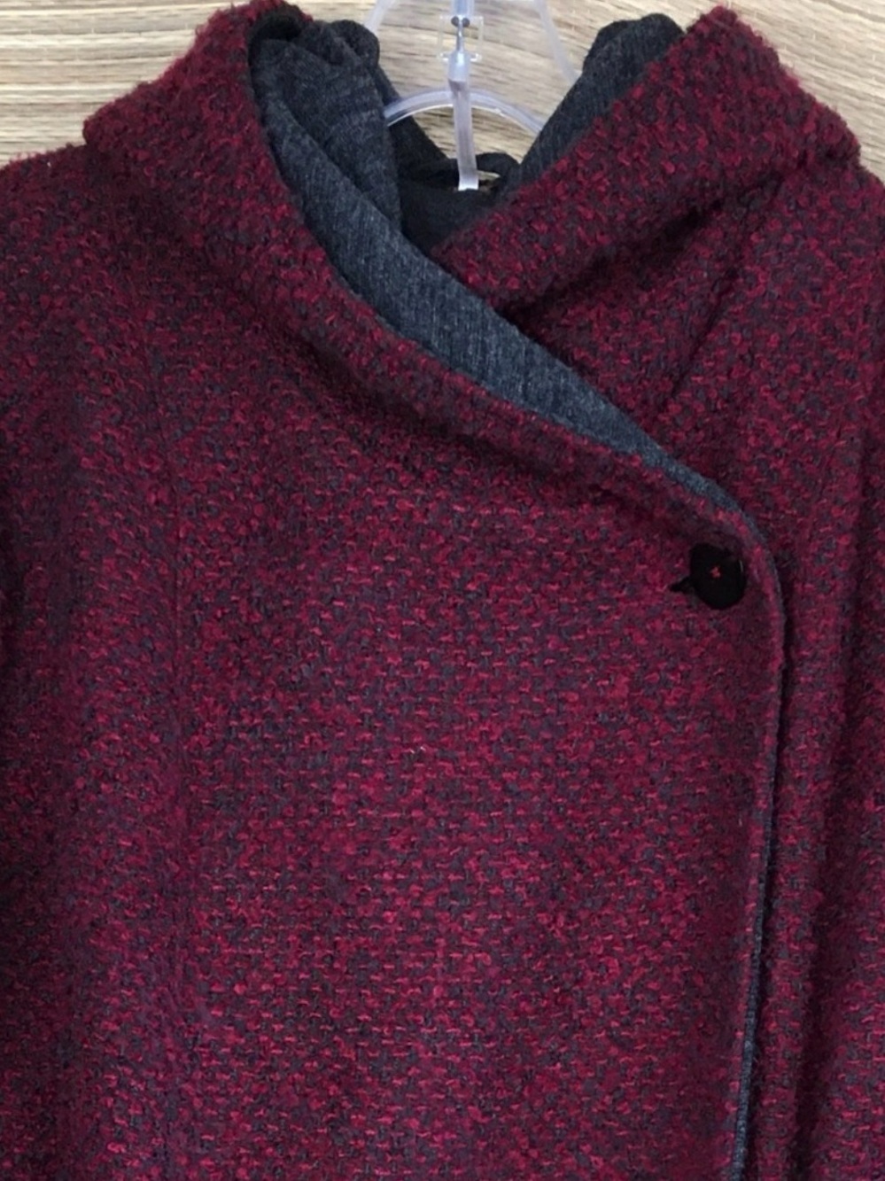 Free People "Satellite Image"
Tweed Wool Blend Hooded Jersey-Lined Coat Size S/P - Picture 7 of 14